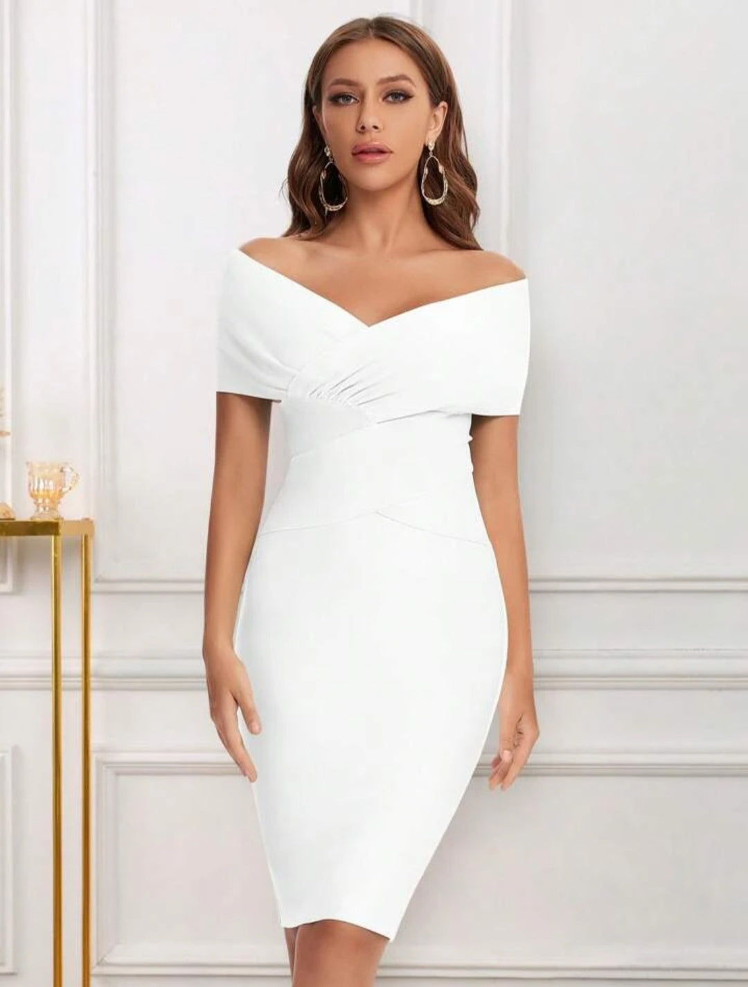 Meiga Off Shoulder Bandage Dress aclosy