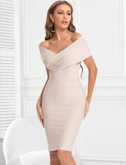 Meiga Off Shoulder Bandage Dress aclosy