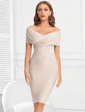 Meiga Off Shoulder Bandage Dress aclosy