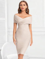 Meiga Off Shoulder Bandage Dress aclosy