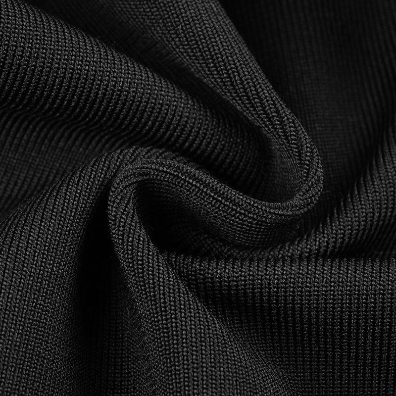 Polka Dot Black Mesh Midi Dress