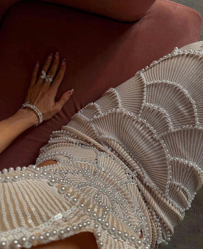 Hollow-out Camisole Beads Banquet Evening Dress (Copy) Aclosy