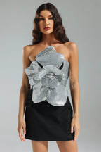 Alyia Multi-Dime Sequined Flower Dress