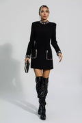 Jensa White Diamond Embellishment Mini Dress