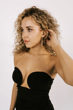 Solid color wrap breast dress Aclosy