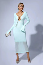 Galiva Sequined V-neck Backless Cutout Dress