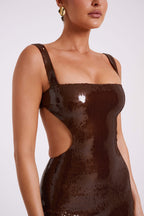 Allure Sequin Cut-Out Backless Dress