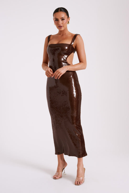 Sequin Sling Square Collar Backless Dress Dress Skirt aclosy