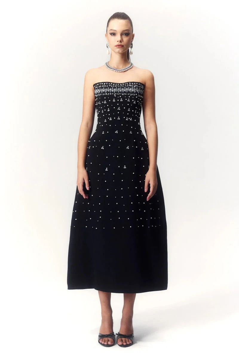 ALANA EMBELLISHMENT MIDI DRESS