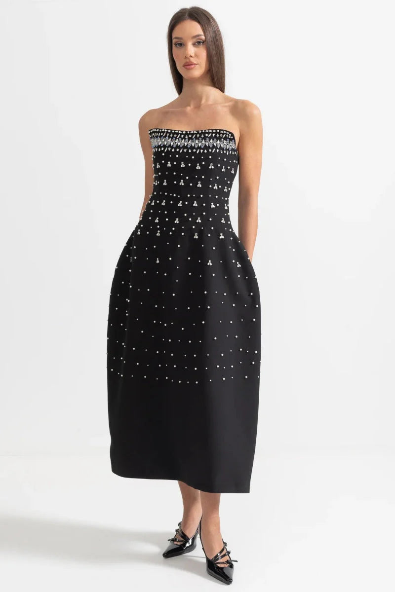 ALANA EMBELLISHMENT MIDI DRESS