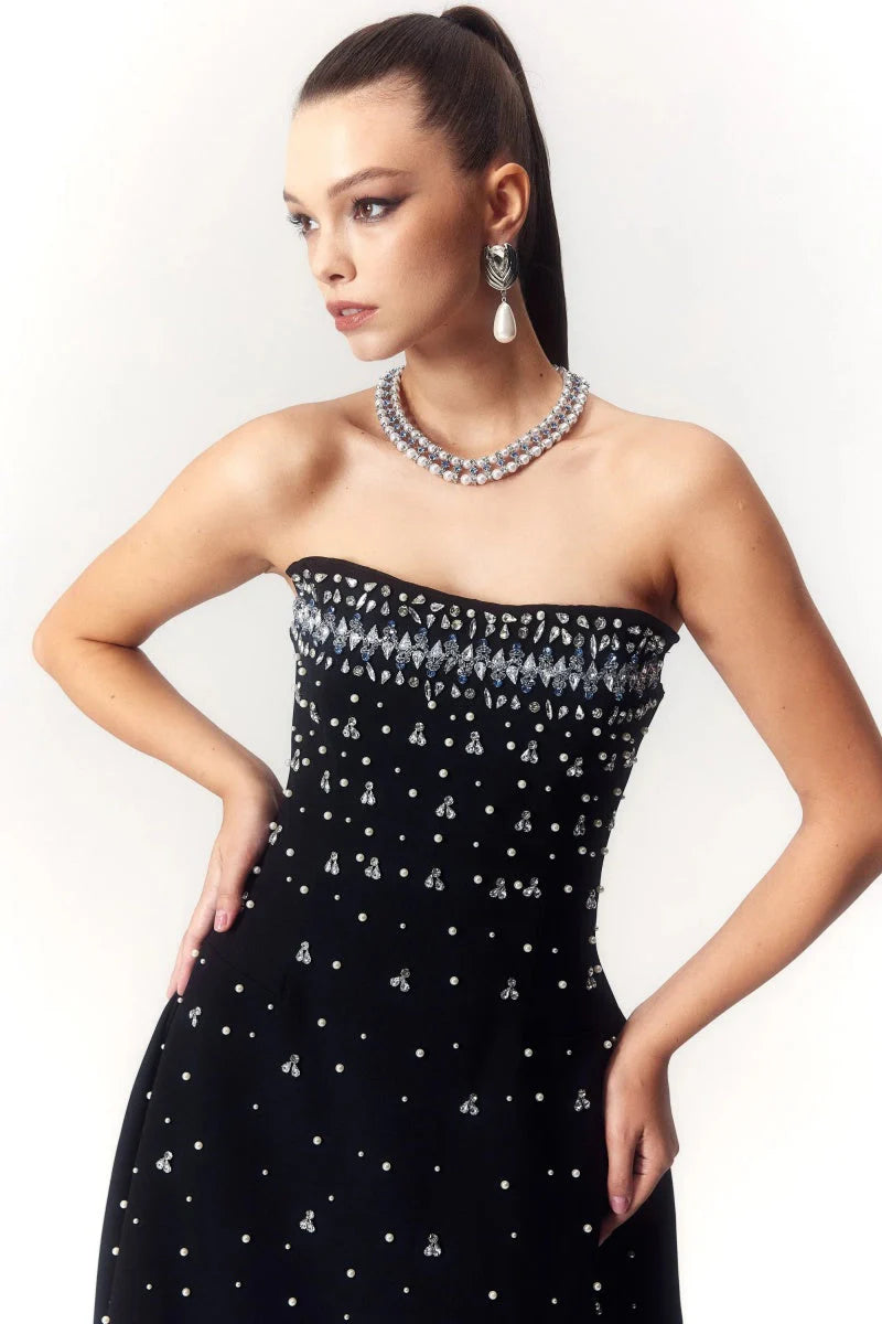 ALANA EMBELLISHMENT MIDI DRESS