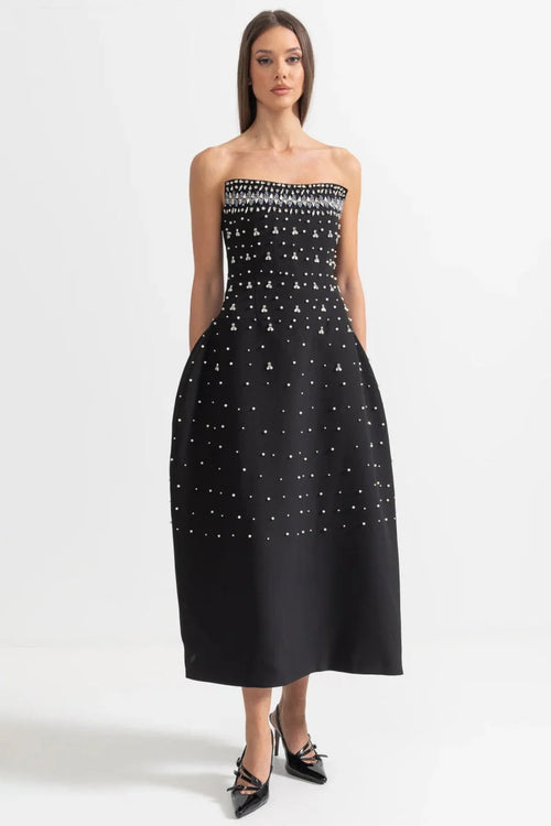 BLACK WEDDING GUEST DRESS