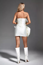 Minority Design Sense Three-dimensional Flower Tube Top Waist Dress Aclosy