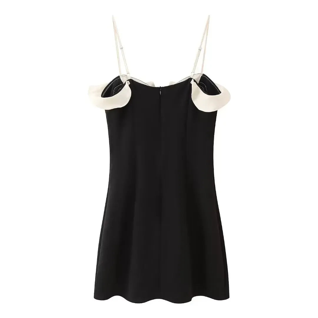 Marla white A- Line Black Mini Party Dress