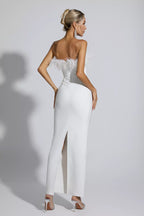 New Ostrich Fur Tube Top Dress For Women aclosy