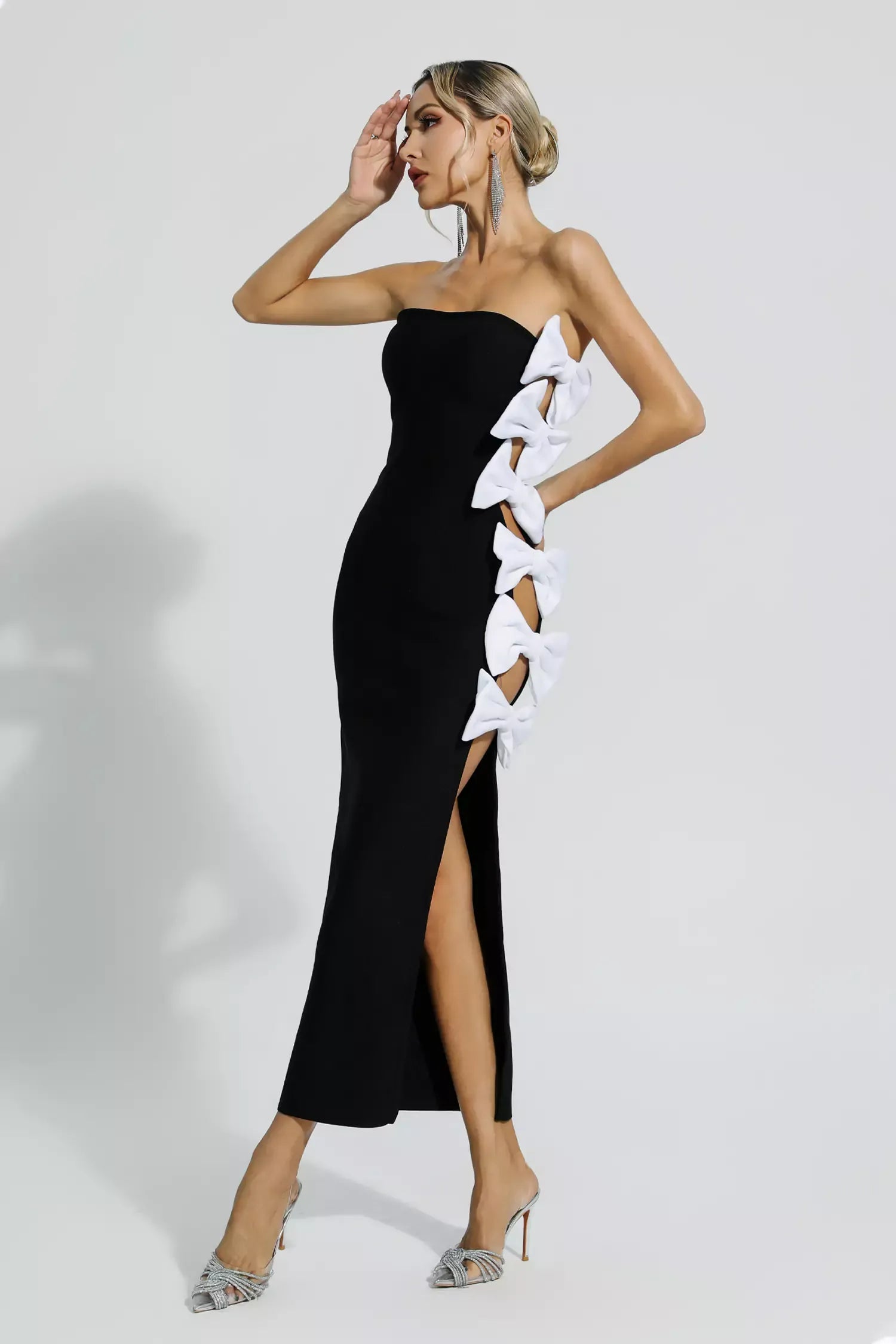 Alyia Cutout Bandage Black Elite Dress