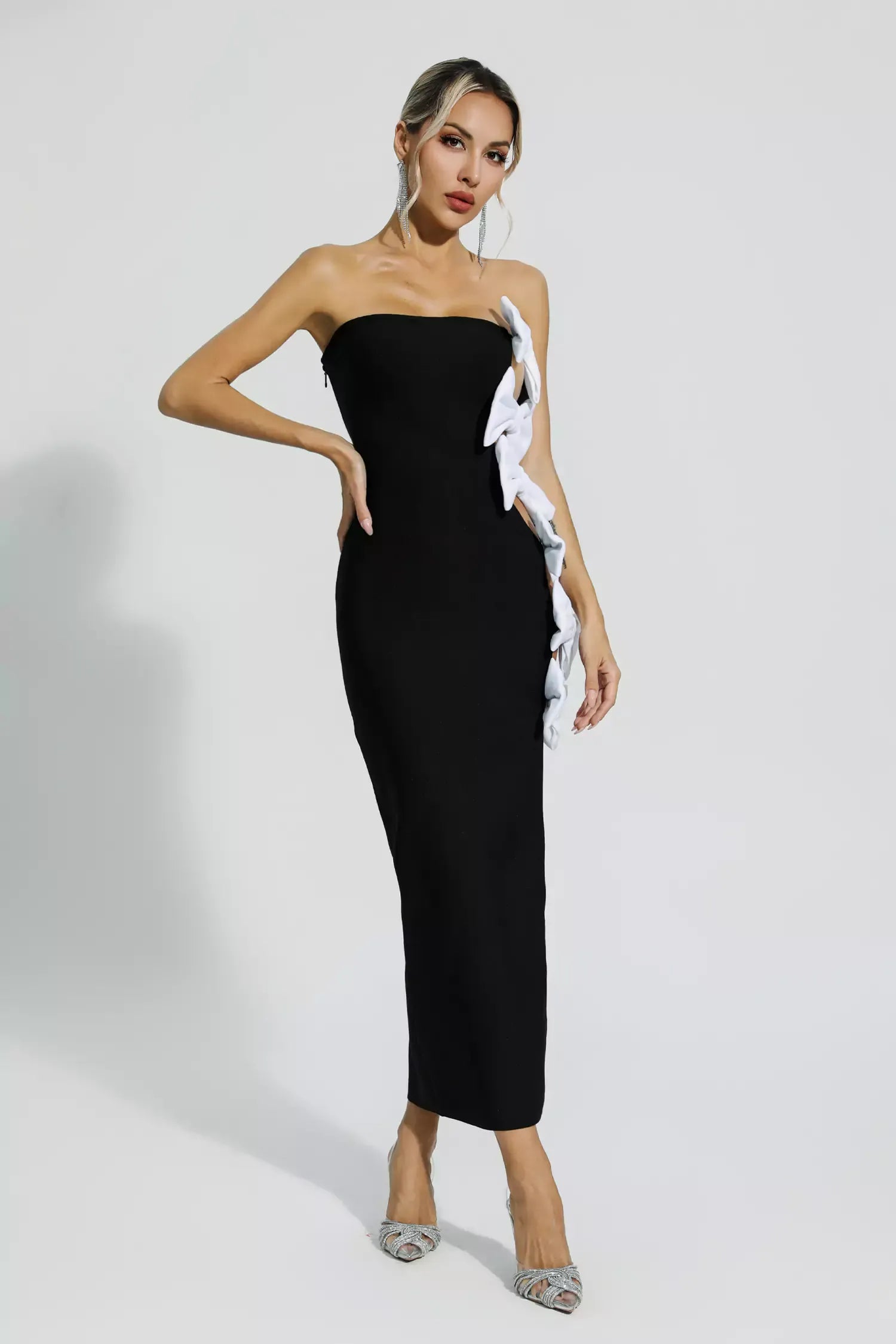 Alyia Cutout Bandage Black Elite Dress