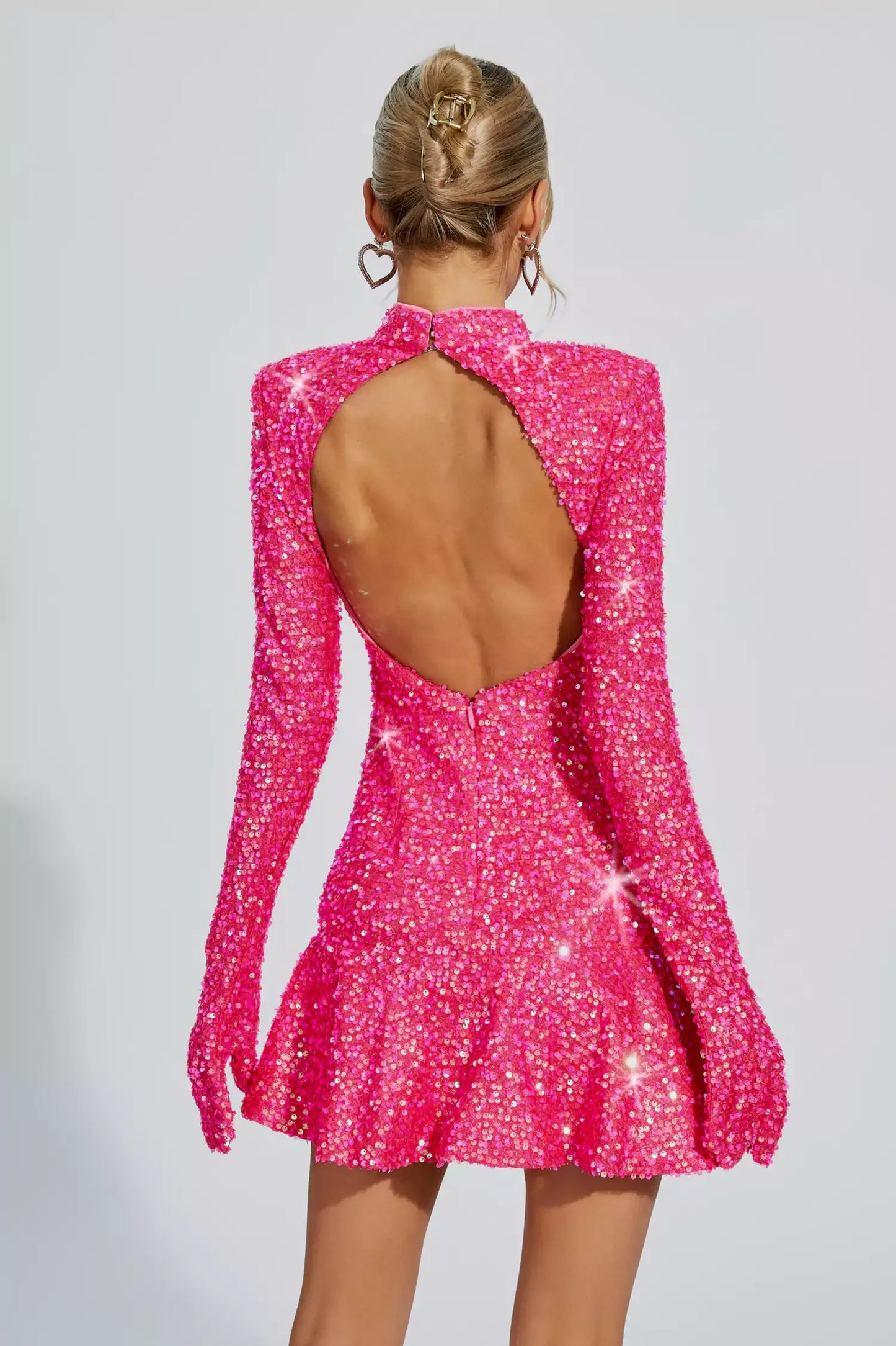 Eleska Backless Sequins Party Dress