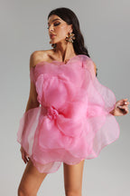 Aluya Oblique Shoulder Elegant Dress