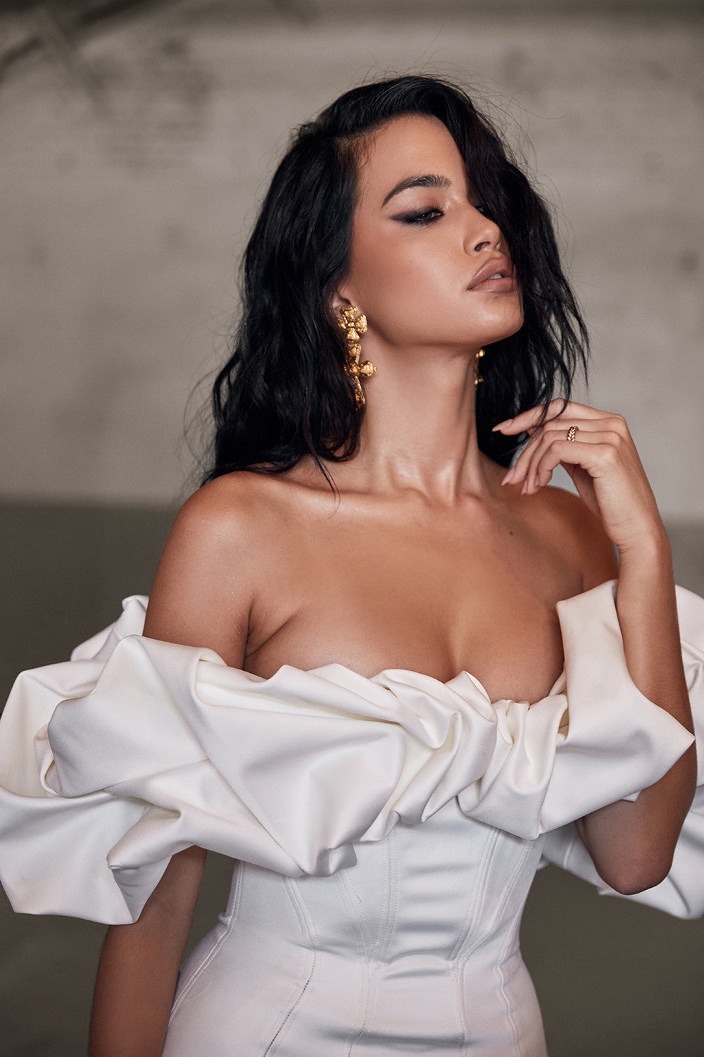 Ruffle One-Shoulder Tube Top Halter Dress Aclosy