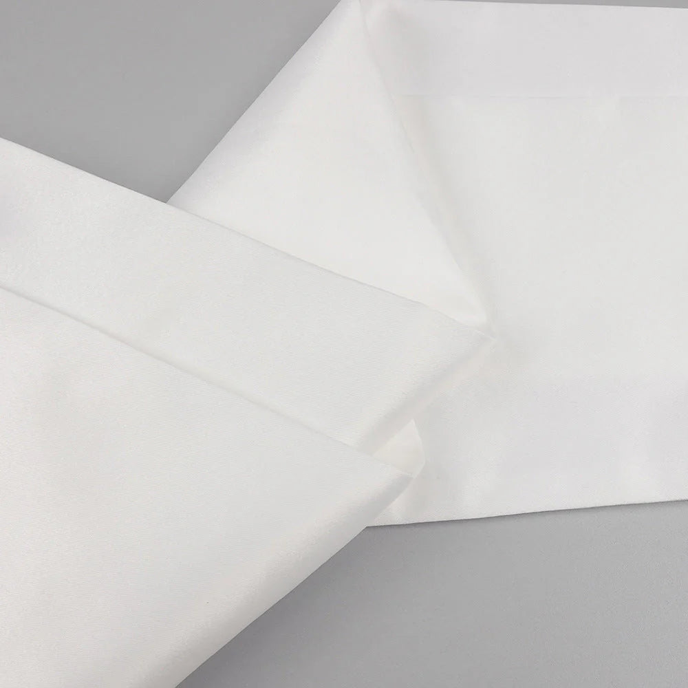 YARNA SATIN MINI DRESS-WHITE