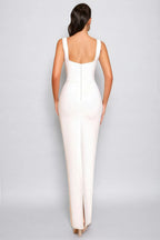 Elegant Floral Beaded Bandage Maxi Dress
