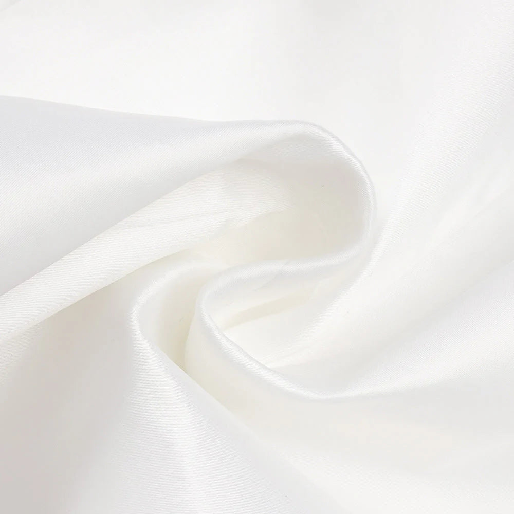 YARNA SATIN MINI DRESS-WHITE