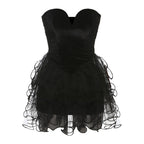 PERCIA STRAPLESS BLACK MINI DRESS