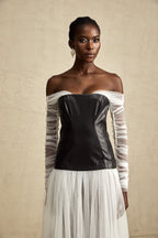 CHIC OFF SHOULDER MESH MAXI DRESS