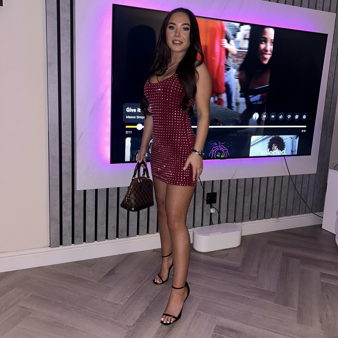 Women's Fashion Slim Square Diamond Design Dress aclosy