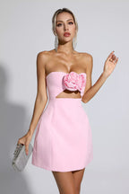Women's Rose Flower Wrap Party Dress Aclosy