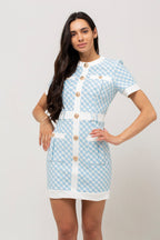 Heavy Industry Rivet Button Waist Stitching Dress Aclosy