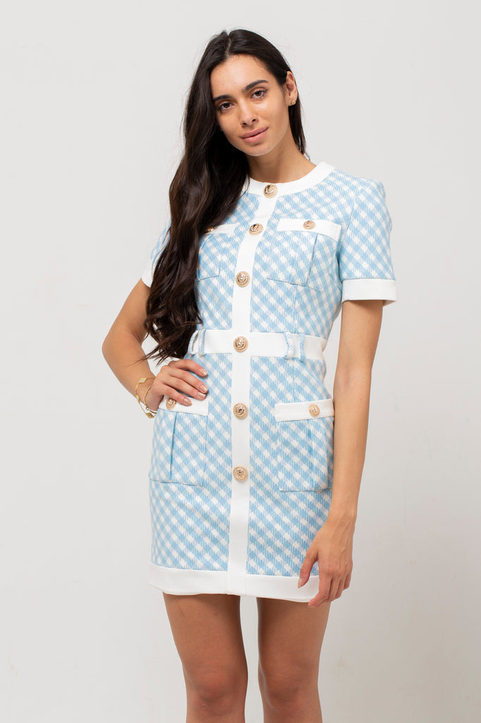 Heavy Industry Rivet Button Waist Stitching Dress Aclosy