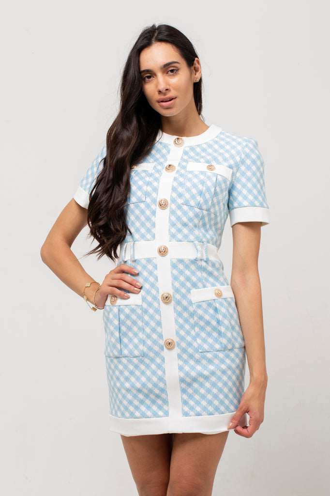 Heavy Industry Rivet Button Waist Stitching Dress Aclosy