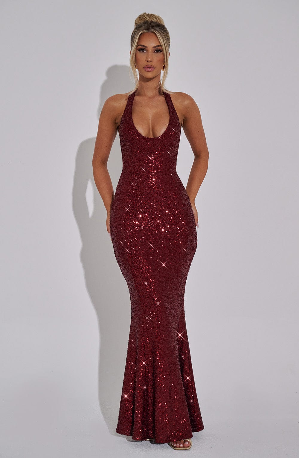ALANA BACKLESS SEQUIN MAXI DRESS