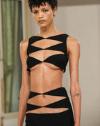 CHARMING CUTOUT ELITE HOLLOW DRESS Aclosy