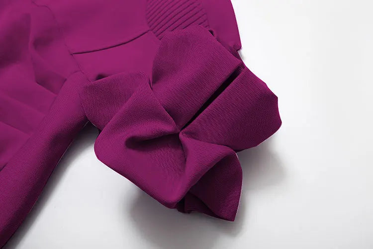 Women's Fashion Puff Sleeve Ruffle Bandage Skirt aclosy