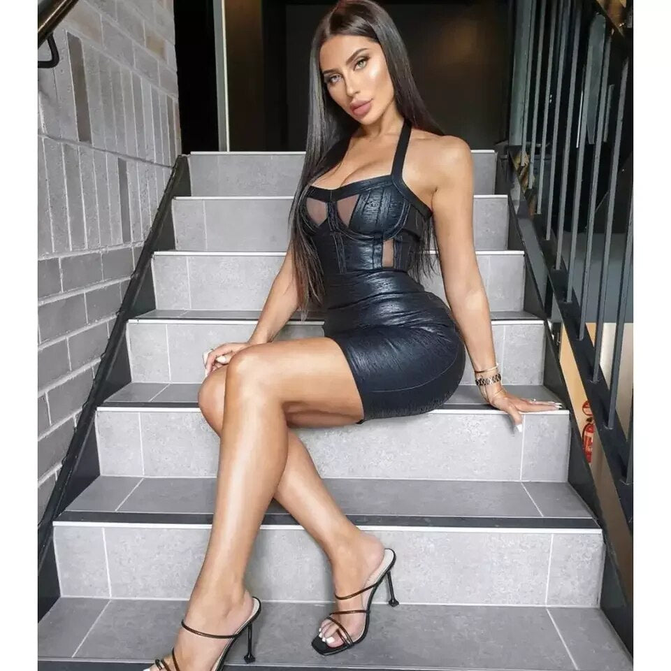 Halter Sleeveless Tube Top Hip Skirt aclosy