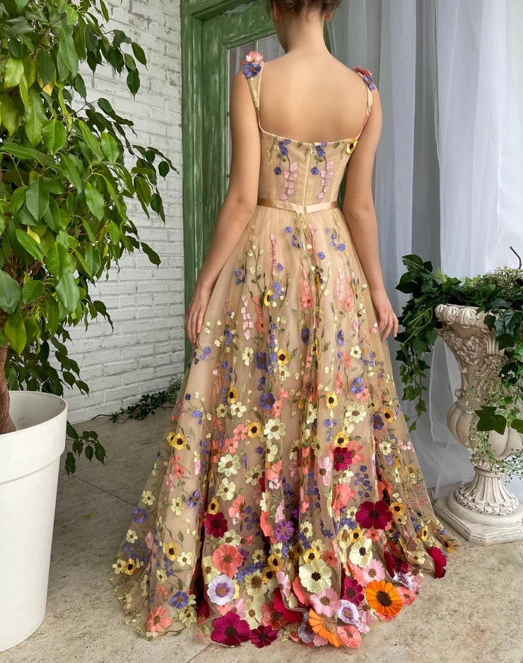 Sevintage Exquisite 3D Flowers Prom Dresses Sweetheart Aclosy