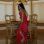 Women's Fashion Halter Backless One Shoulder Dress Aclosy