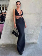 Women's Fashion Wrapped Chest Strap Dress aclosy