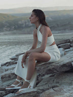 Women's Holiday Style Polyester Neck Dress aclosy