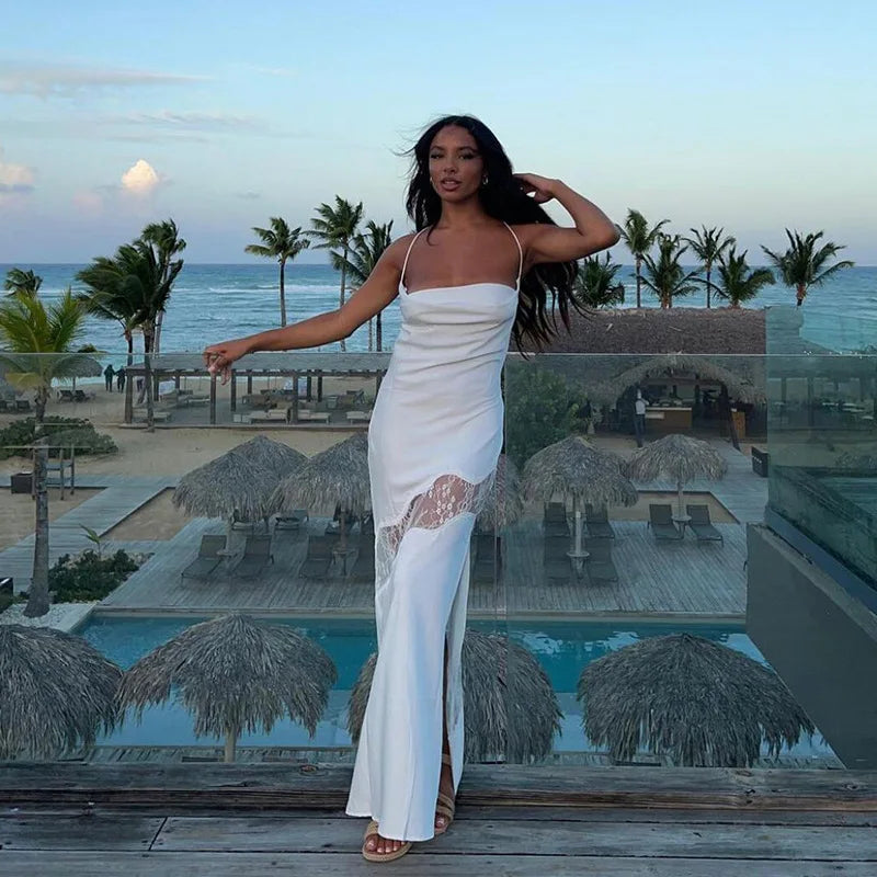 Women's Fashion Halter Backless One Shoulder Dress Aclosy