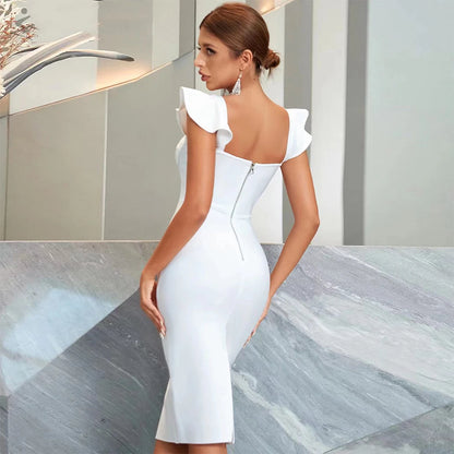 Women's Elegant Solid Color Hip-hugging Dress aclosy