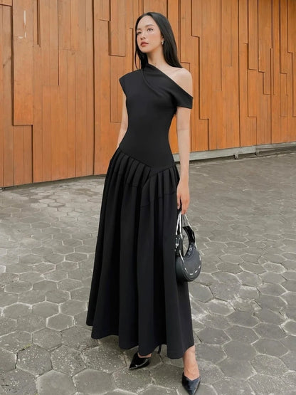 Chic Irregular High-waisted Skirt Dress