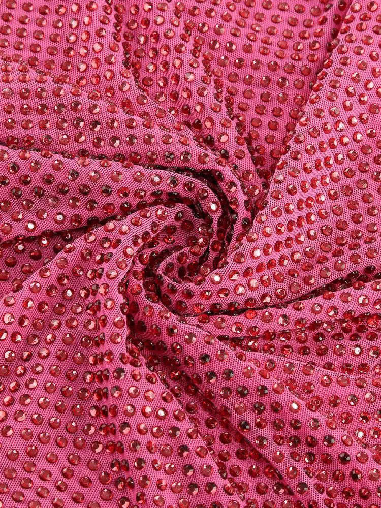 Flower Decoration Elegant Rhinestone Dress Aclosy