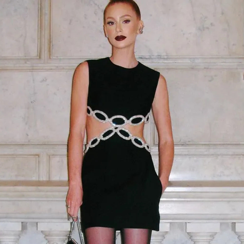 French Crewneck Dress In Black aclosy