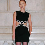 French Crewneck Dress In Black aclosy