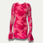 Eleka Mesh Mini Sleeved Dress