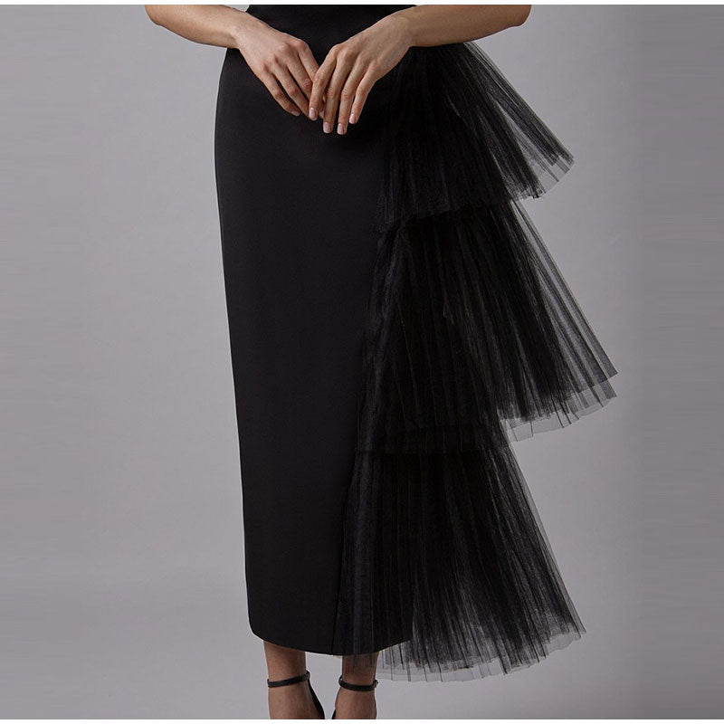 French Famous Lady Temperament Long Skirt With Buttocks Aclosy